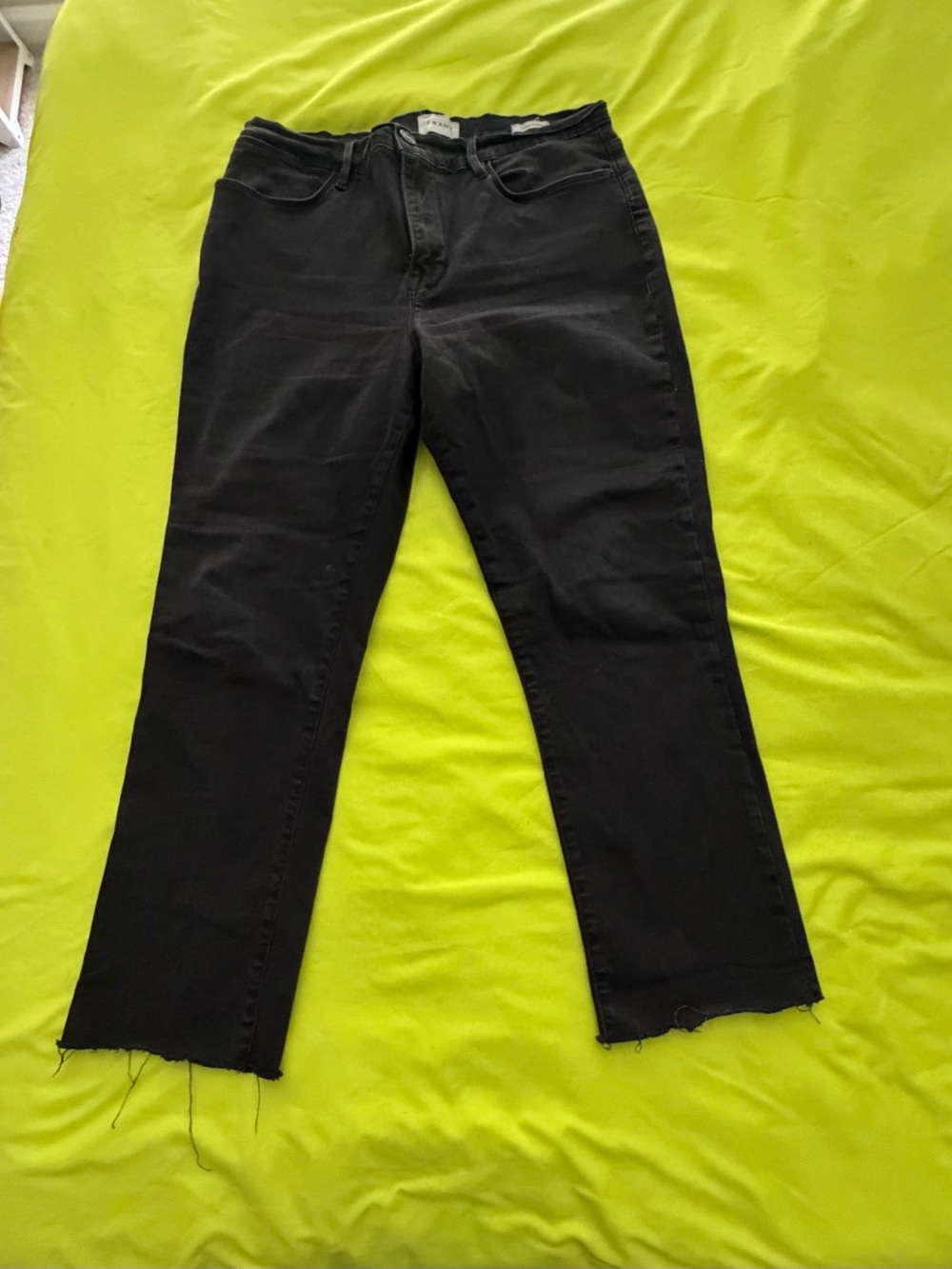 Frame Denim Black Straight-Leg Jeans